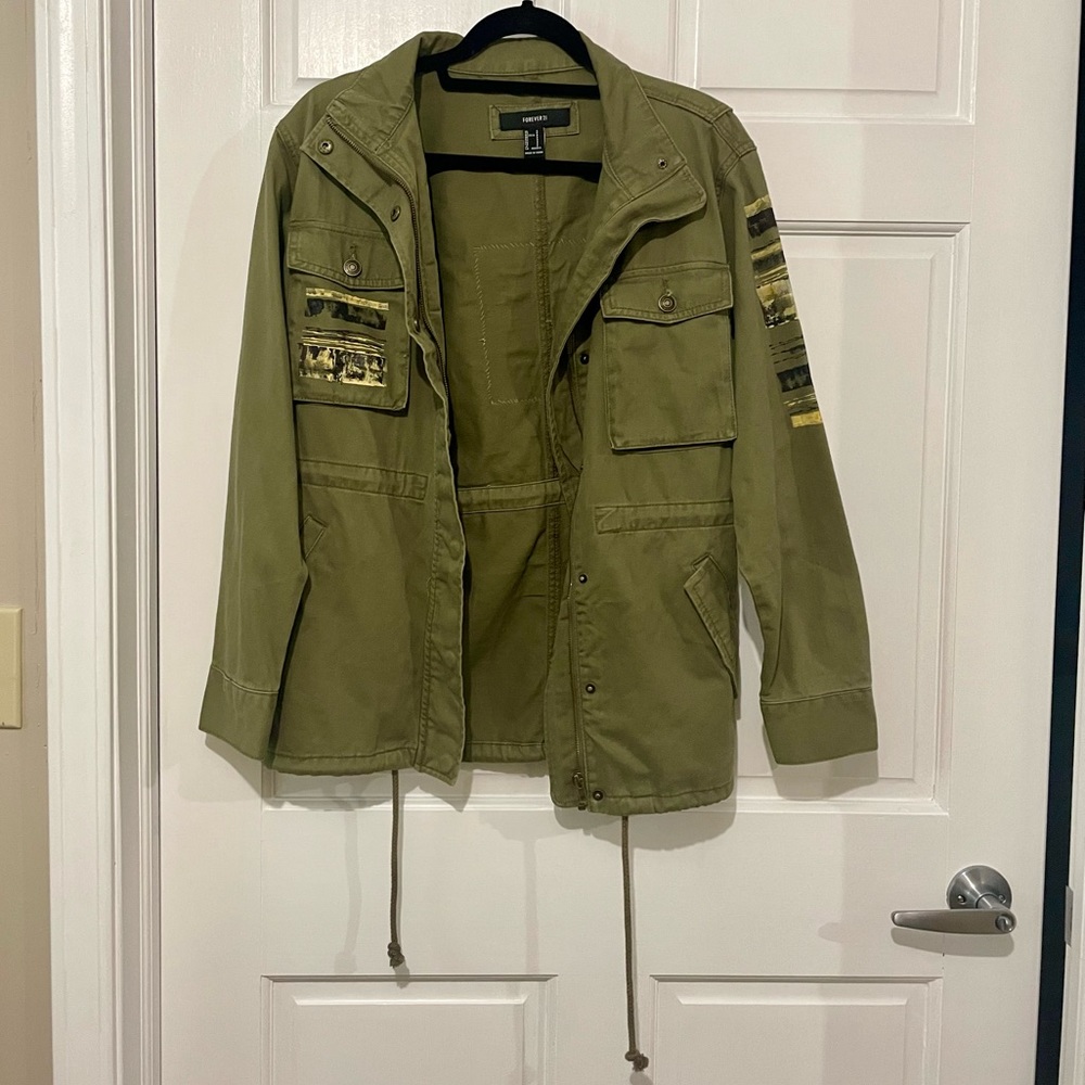 Forever 21 CUSTOM MADE by LA local artist army military jacket